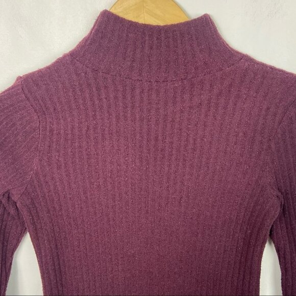 Aritzia Wilfred Free Mariel Ribbed‎ Knit Dress Size XS Burgundy Maroon Purple - Picture 9 of 14